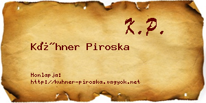 Kühner Piroska névjegykártya